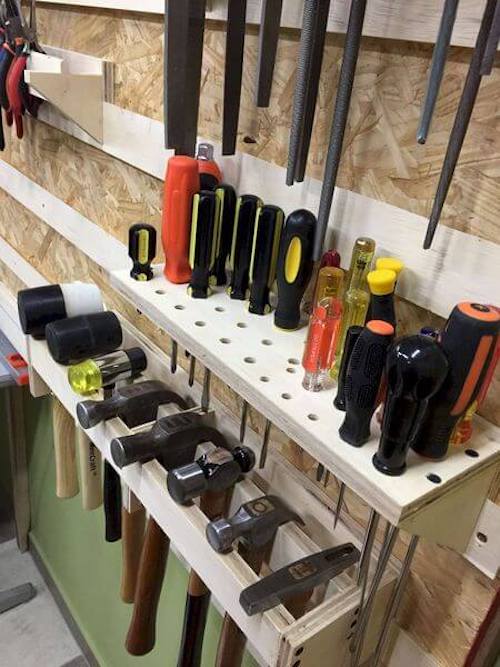 Screwdriver Storage Using Pegboards