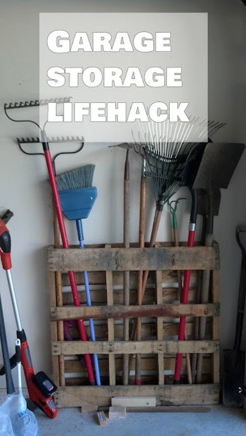 Pallet Lawn Tool Storage