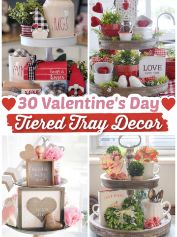 Valentine's Day tiered tray decor