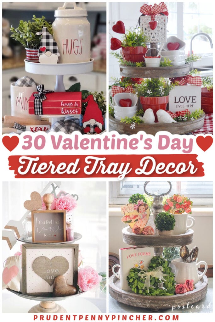Valentine's Day tiered tray decor