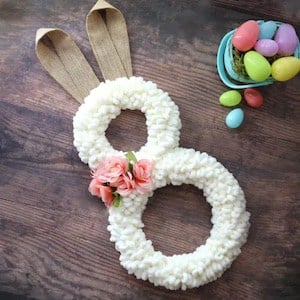 loop yarn bunny wreath