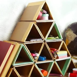 Cardboard Triangle Organization idea for the office