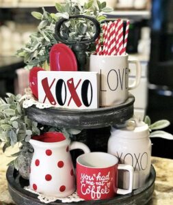 30 Tiered Tray Valentine's Day Decor Ideas - Prudent Penny Pincher
