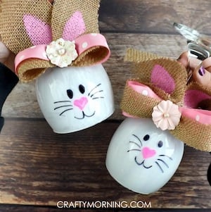 wine glass bunny craft for adults