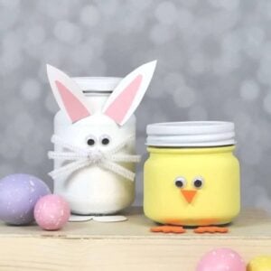 Bunny and Chick Mason Jars