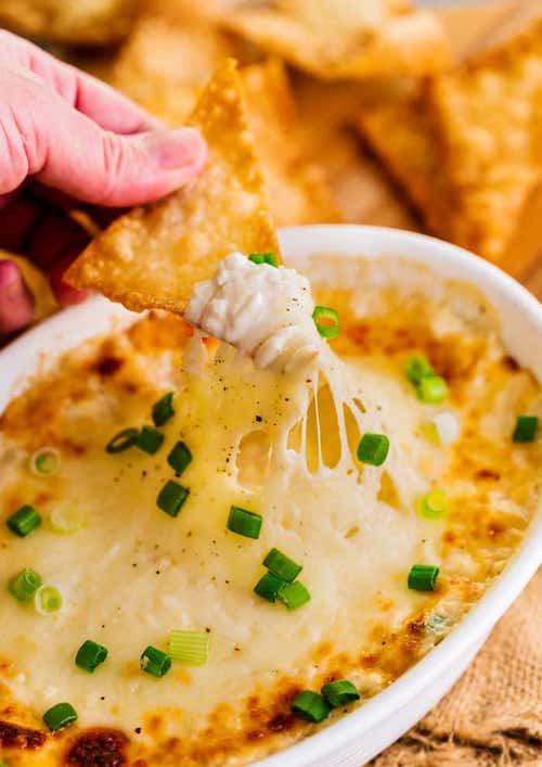 Crab Rangoon Dip appetizer for New Years eve