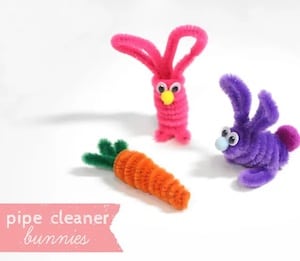 pipe cleaner bunnies easter craft for kids