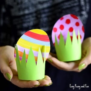 Easter Eggs in Grass paper craft for kids