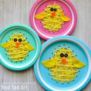 easter Chick Paper Plate craft for kids