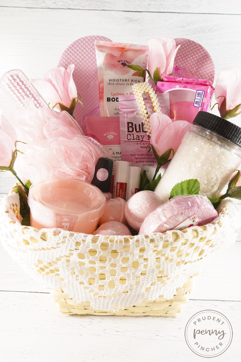 pink spa valentine gift basket