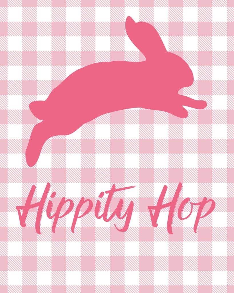 Hippity hop bunny printable easter decoration