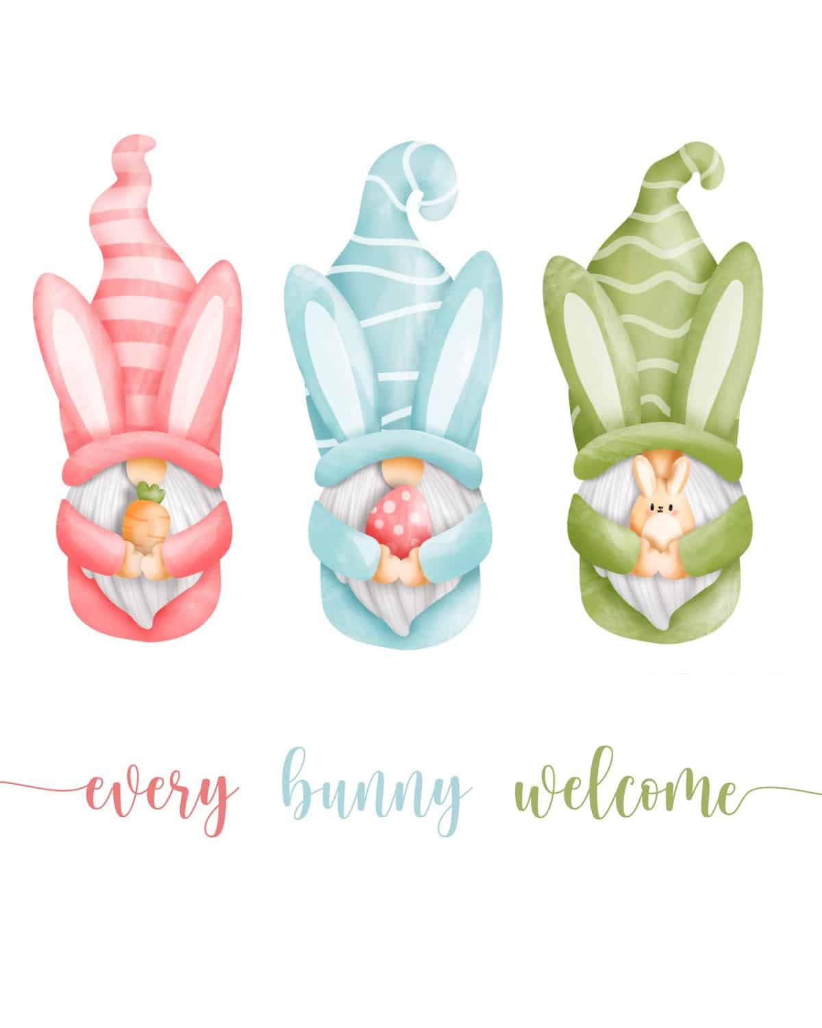 every bunny welcome gnome printable