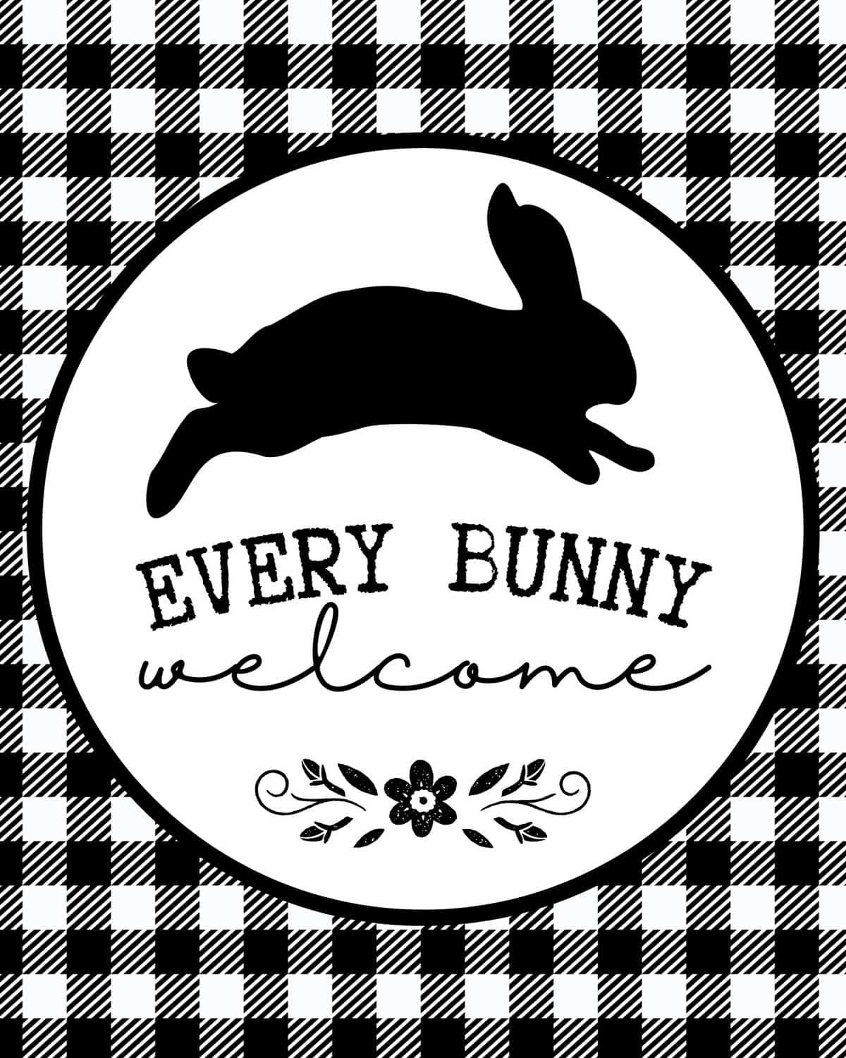 every bunny welcome buffalo check easter printable