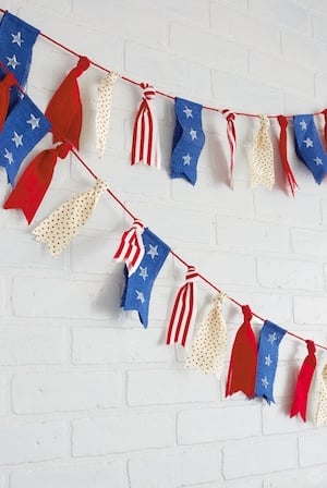 Red, White, & Blue Bunting - The Farmwife Crafts