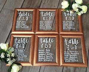 DIY Framed wedding Seating Chart decoration