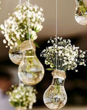 Hanging Light Bulb Florals