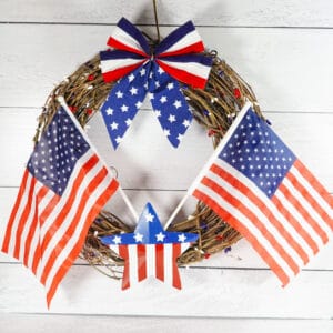 dollar store 4th of July wreath