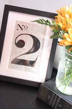 DIY Framed Table Number weddiing decoration