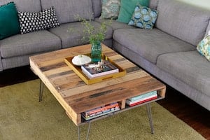 DIY Pallet Coffee Table with Hairpin Leg