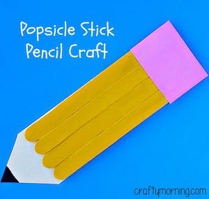Popsicle Stick Pencil Back to School Craft