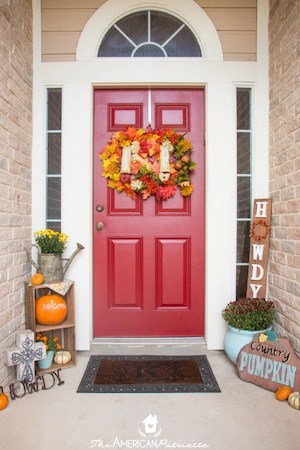 small fall front porch decorations