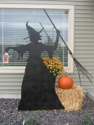 DIY Witch Silhouette in front of house