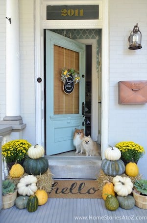 Yellow and Green Fall Porch