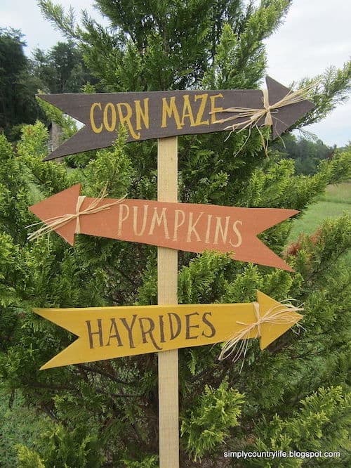     scrap wood fall yard sign decoration