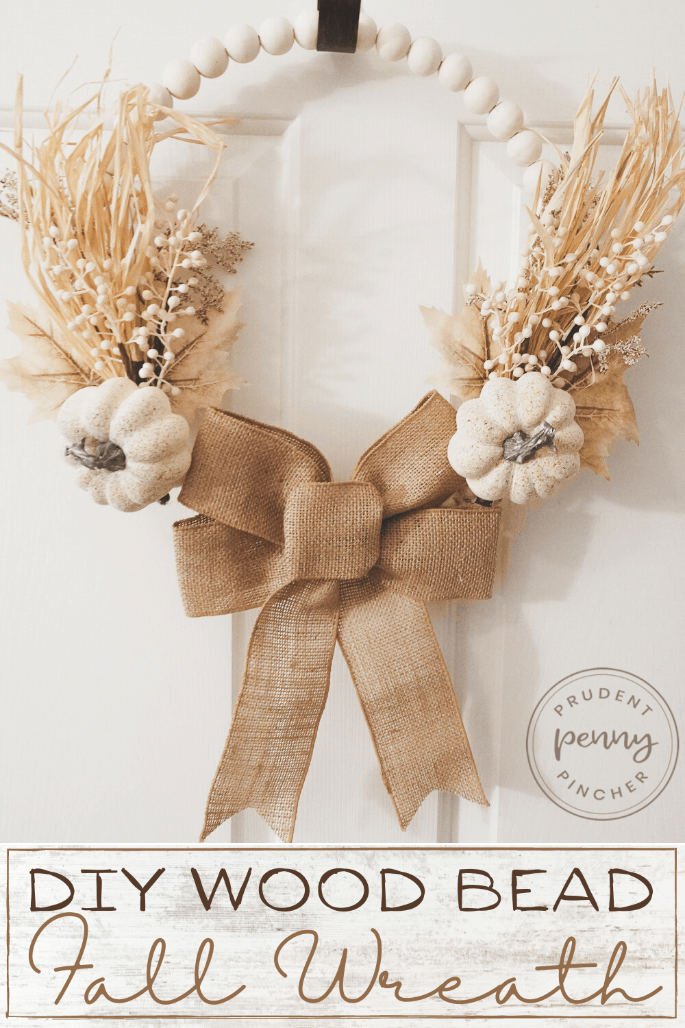 wood bead fall wreath