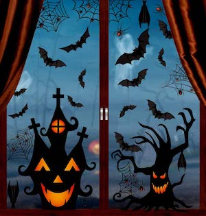 spooky halloween window clings