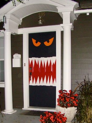 monster halloween door decoration