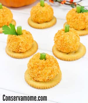 pumpkin cheeseball bites