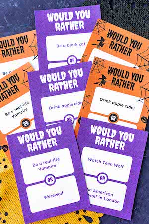 halloween would you rather party game