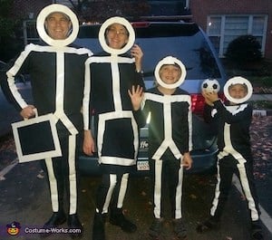last minute Minivan Stick Figure Family Halloween costumes