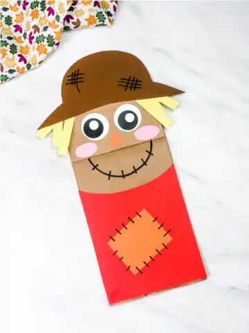 Paper Bag Scarecrow Puppet