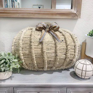 dollar tree Sweater Weather Pumpkin door decor