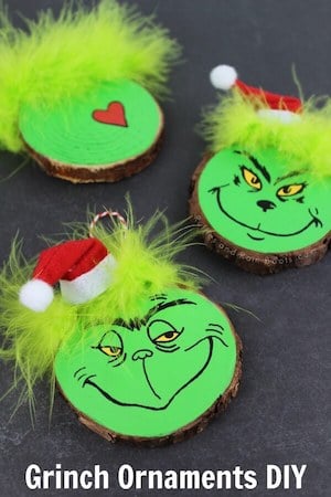 DIY Grinch Christmas Ornaments