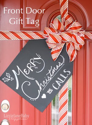 Christmas gift tag decoration for front door 