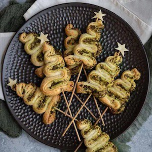 puff pastry pesto trees