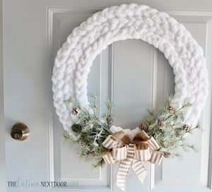 winter yarn wreath