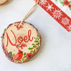 napkin wood slice ornaments