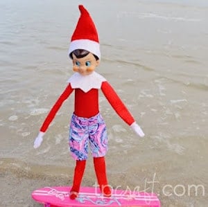 elf at the beach goodbye postcard