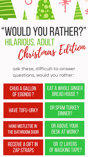 would you rather adult christmas game