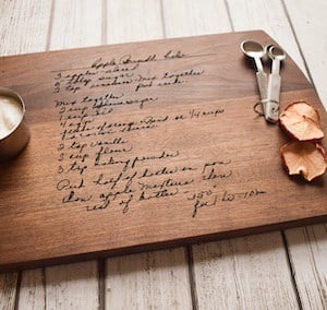 engraved wooden cutting board