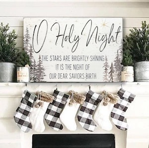 Oh Holy Night Christmas Sign