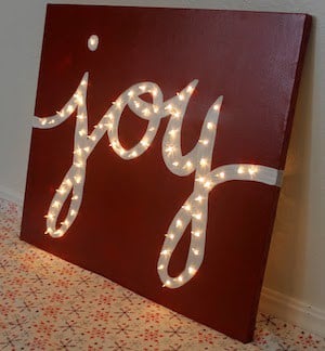 Holiday “JOY” Light Marquis Canvas
