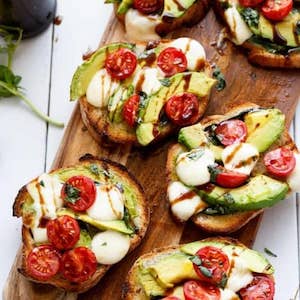 Avocado Caprese Crostini