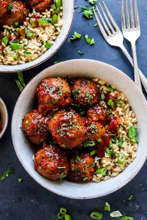 healthy air fryer turkey meatballs