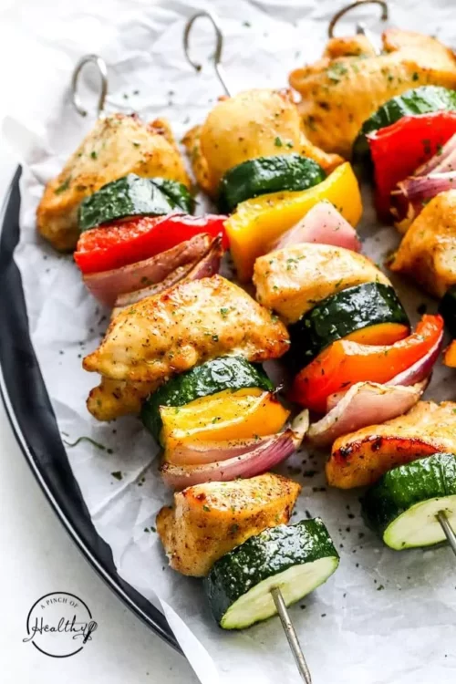 healthy air fryer chicken skewers