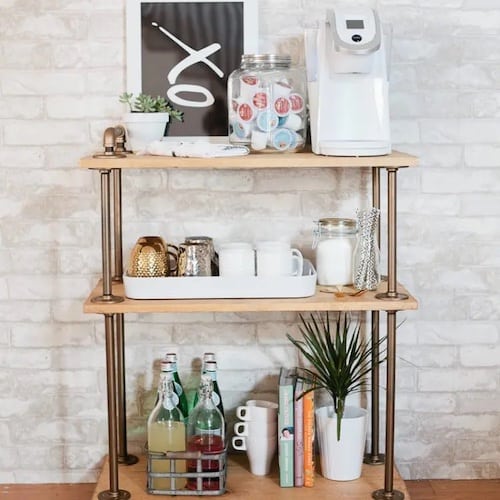 rustic coffee bar cart